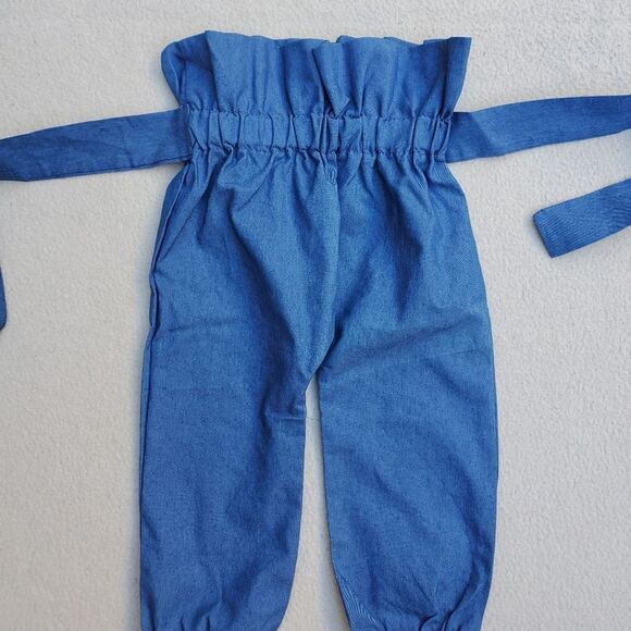 NWOT Ruffle Ribbed Bodysuit and Paper Bag Waist Pants Size 12-18 Months - Picture 5 of 10